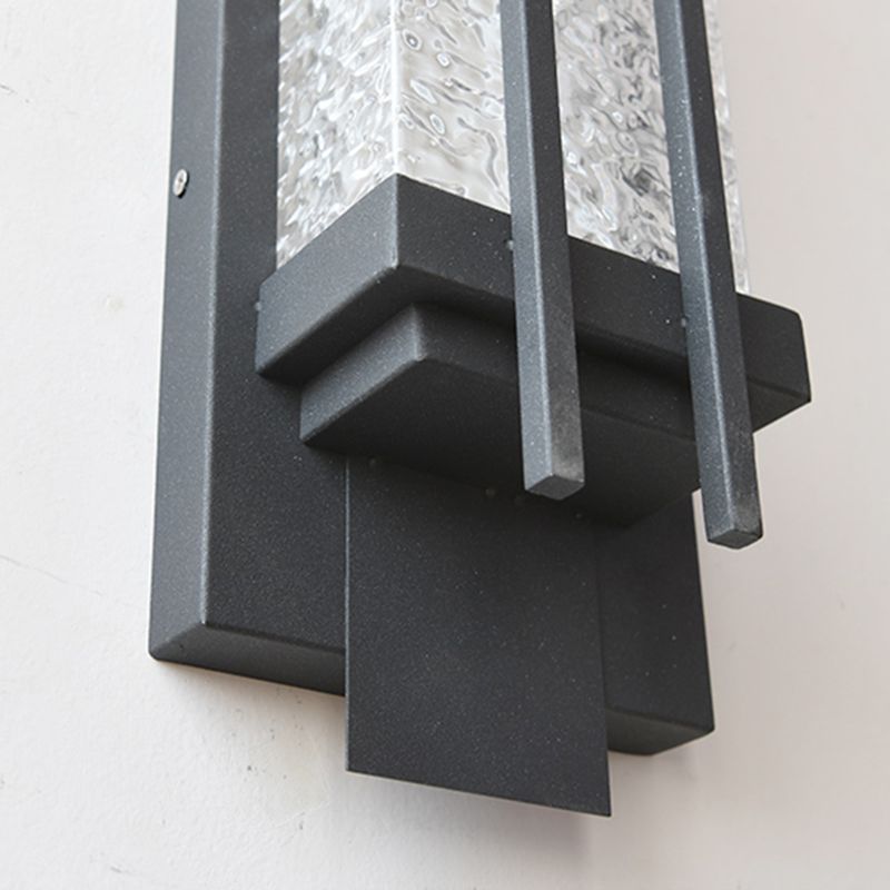 Contemporary Wall Sconce Black Outdoor Wall Light Fixture for Courtyard