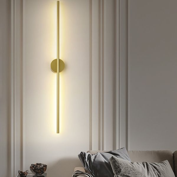 Moderner Stil linearer LED -Wandlampe Metall 1 Lichtwandbeleuchtung in Gold