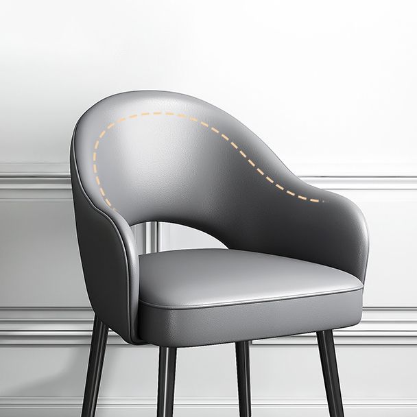 Chaise de salle à manger en métal Glam, chaise latérale de salle à manger simple à dossier ouvert pour Restaurant