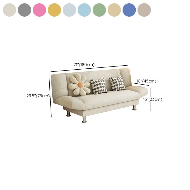 29.52" H Linen Armless Convertible Sleeper Sofa for Living Room