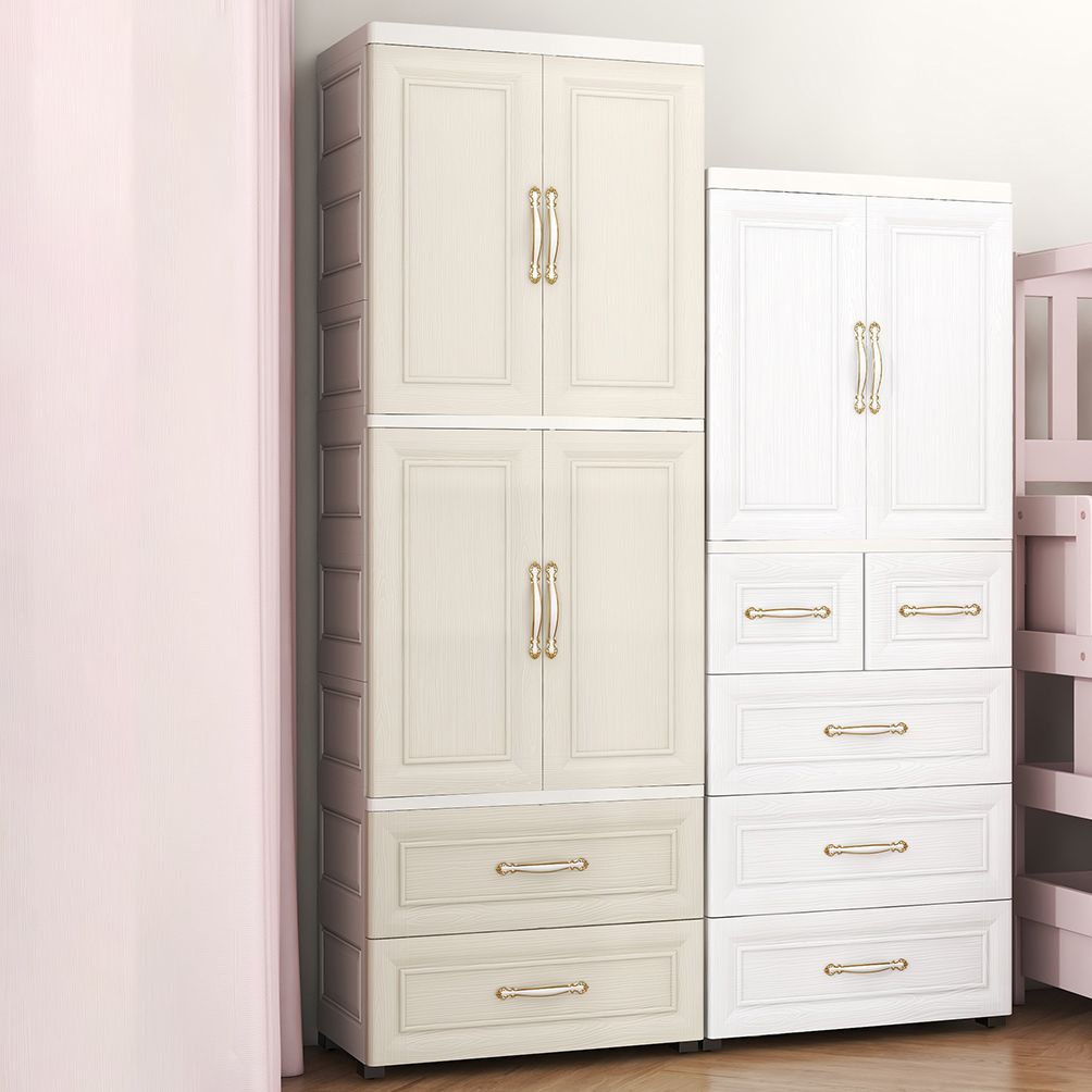 Modern Style Plastic Wardrobe Cloth Rod Included Wardrobe Closet