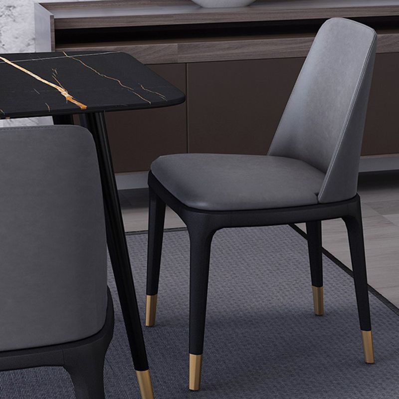 Industrial Sintered Stone Dining Table Rectangle Table with 4 Legs