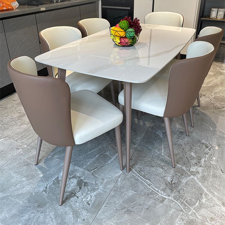 Traditional Luxury Rectangle Dining Table Stone Top Table for Home