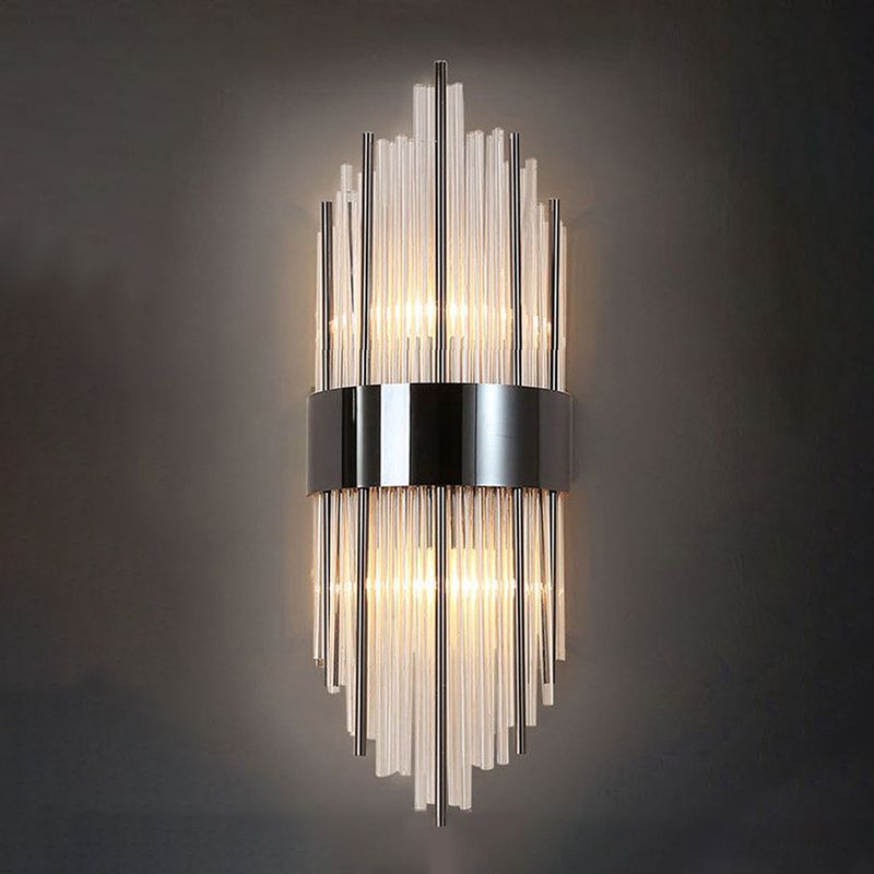 Crystal Geometry Shape Wall Lights Modern Style 2 Light Wall Sconce for Dining Room