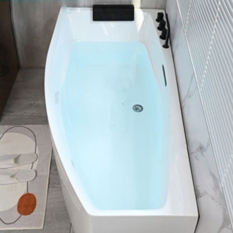 Corner Back to Wall Bath Modern White Soaking Acrylic Bathtub