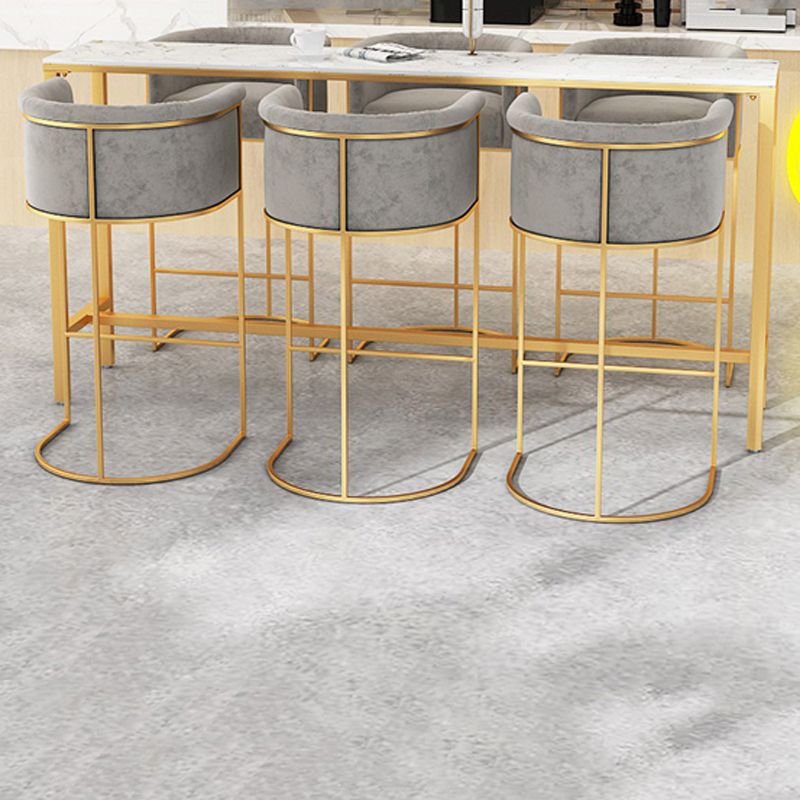 Glam Bar Set 1/2/4/7 Pcs Marble Bar Table with Upholstered Stools