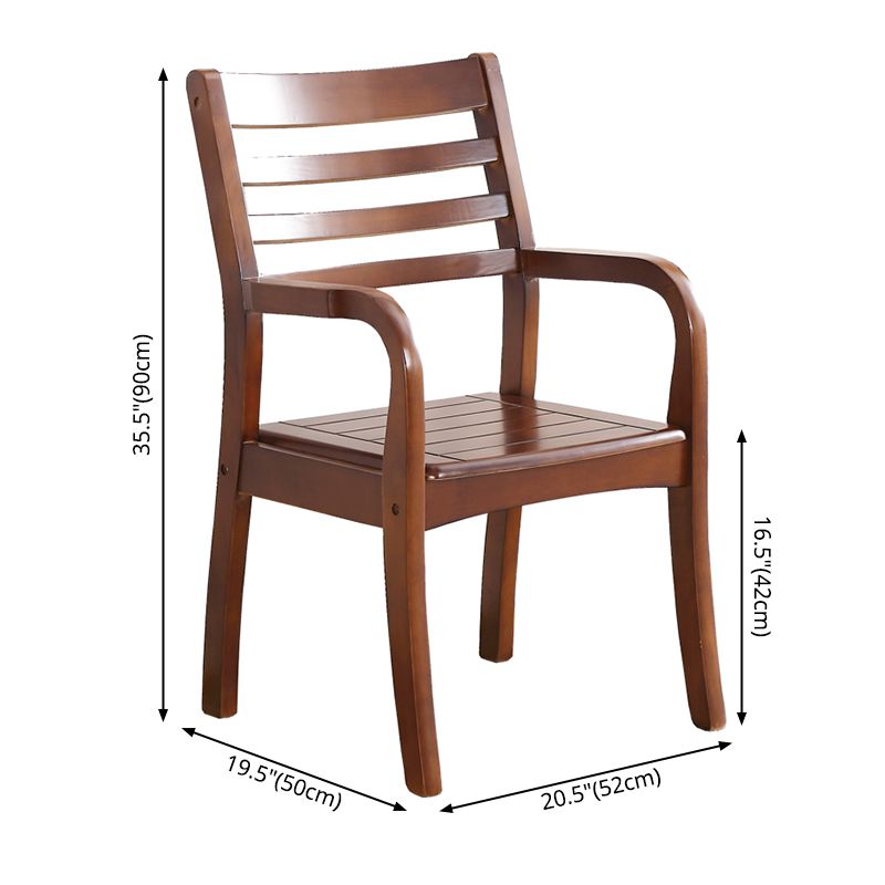 Fauteuil de salle à manger traditionnel en bois de 20 pouces de large, avec dossier en échelle, pour usage domestique