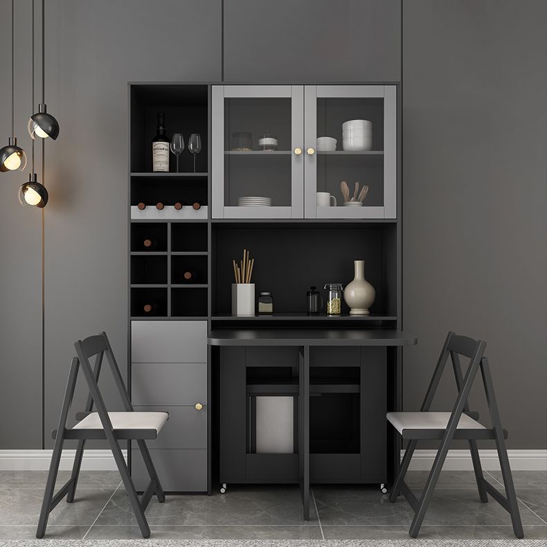 Modern Style Traditional Height Dining Set with Drop Leaf Table and Trestle Base for Home Use