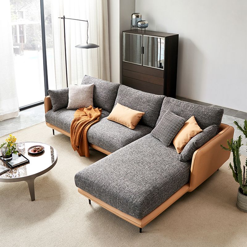 Modern Tuxedo Arm Removable Cushions Sofa with Pillows 35.43" for Living Room