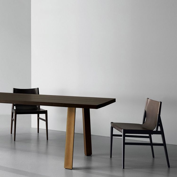 Chaise latérale en bois massif de style moderne, chaise de salle à manger à dossier solide pour salle à manger
