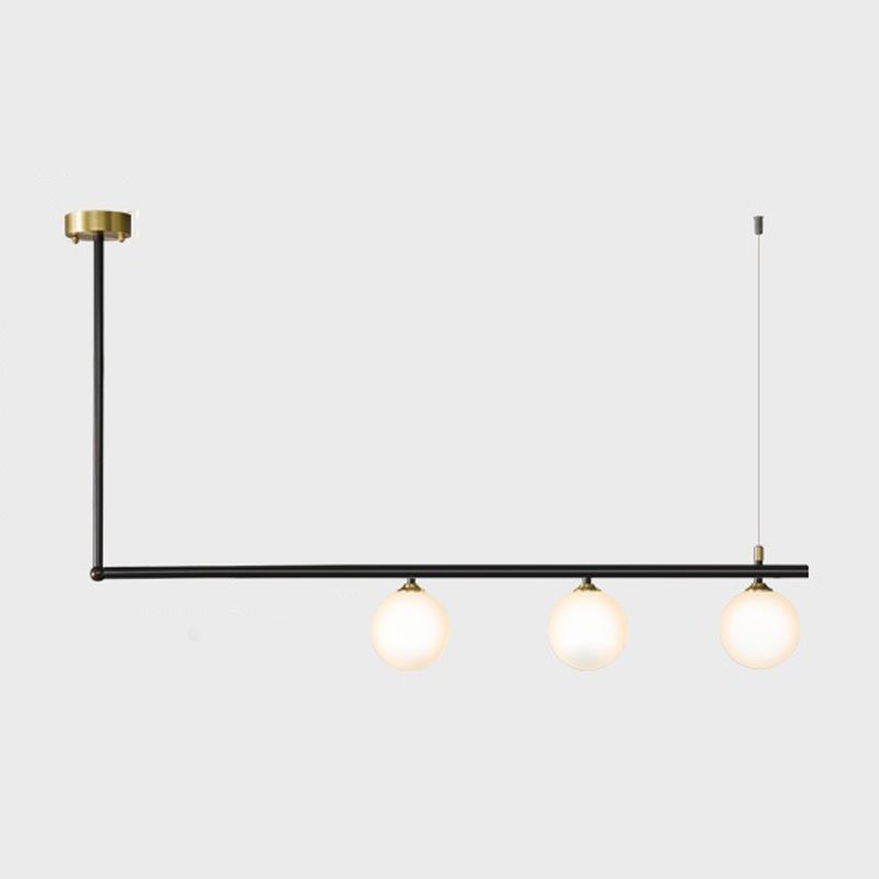 Simple Island Lighting Fixture Glass Hanging Light for Dining Room