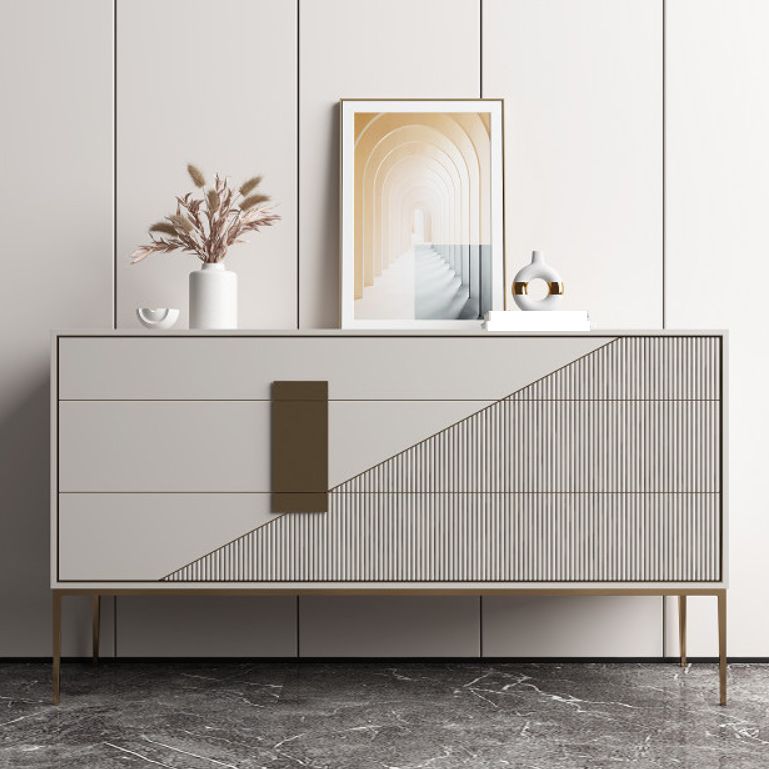 Glam Horizontal Storage Chest Soft-Close Drawers Wood Double Chest