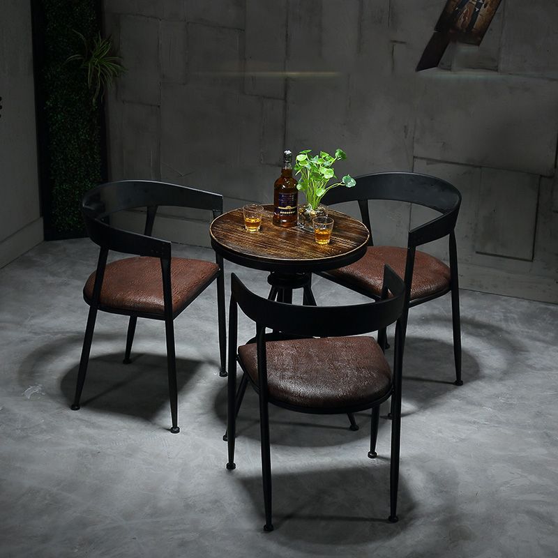 Modern Style Round Solid Wood Dining Set 1/2/3/4/5 Pieces Dining Set