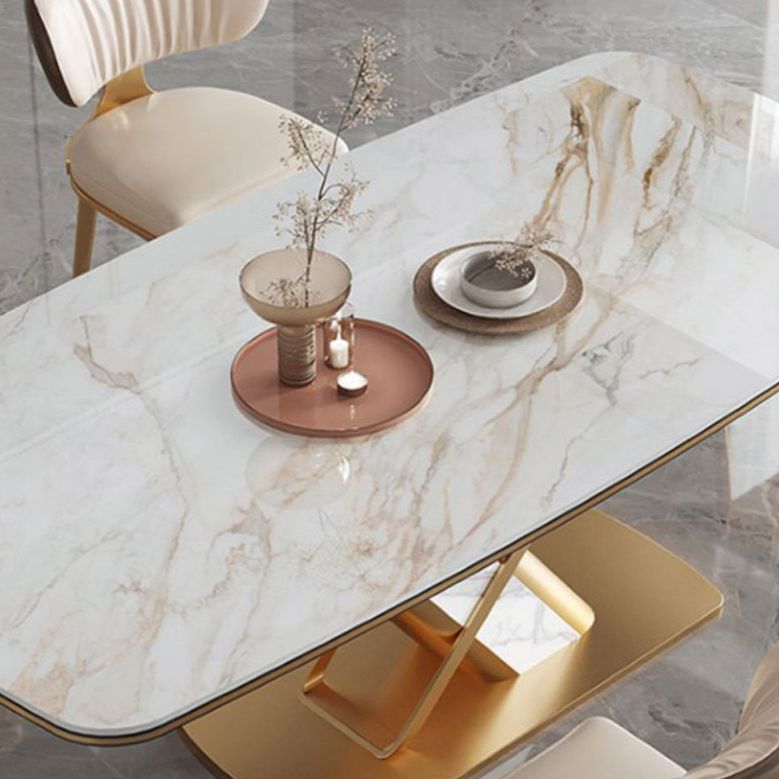 Designer Style 1/4/5/6/7 Pieces Rectangle Dining Set Sintered Stone Top Dining Table Set