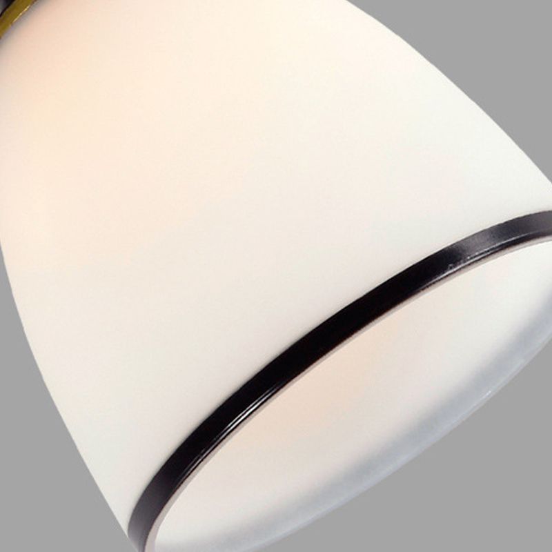 Conical Semi Flush Ceiling Light Traditional Glass Aisle Ceiling Fixture