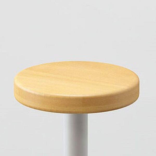 Modern Style Bar-stool Iron Leg Round Wooden Seat for Restaurant Bar 1 Piece