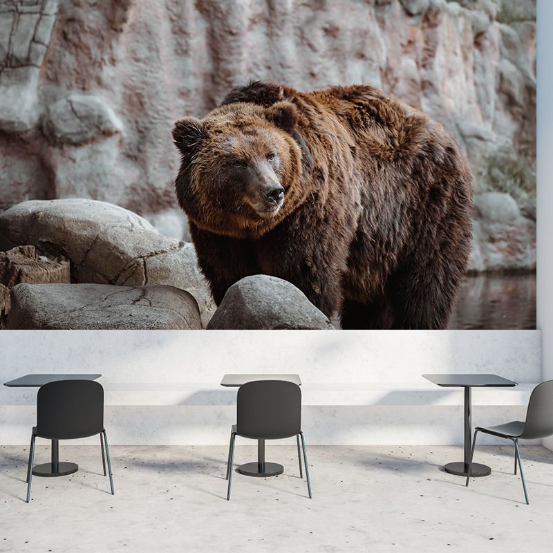 Modern Bear Mural Wall Decor Mildew Resistant Living Room Wall Mural Wall Art