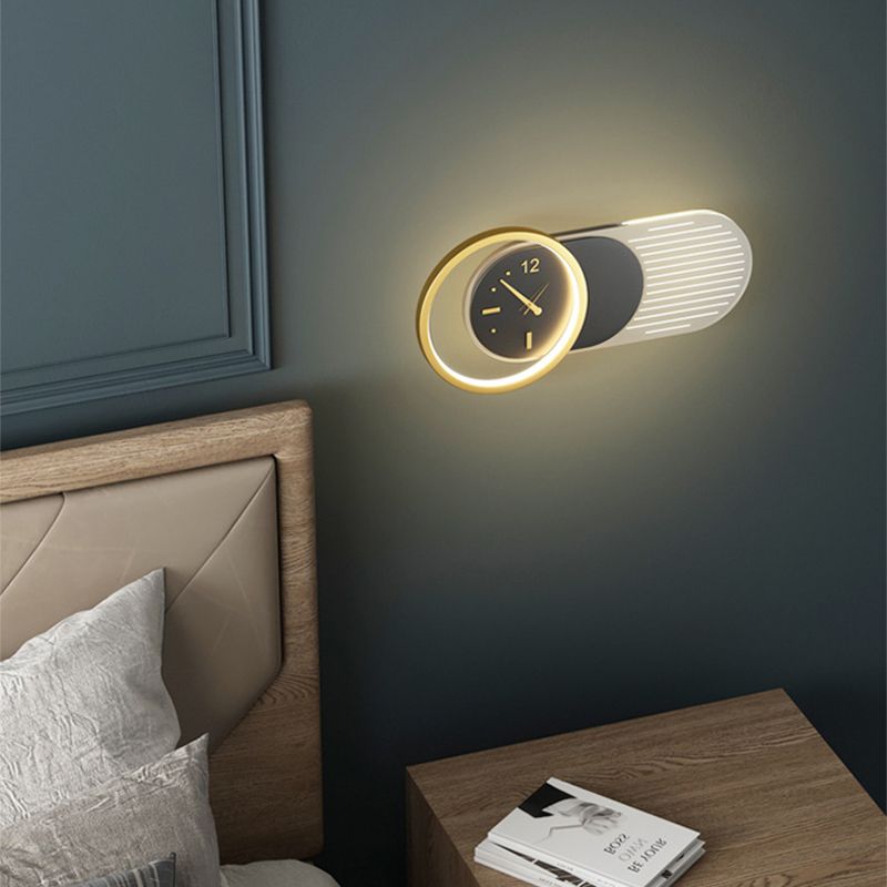 1 Light Geometric Wall Mount Light Contemporary Metal Wall Lamp for Bedroom