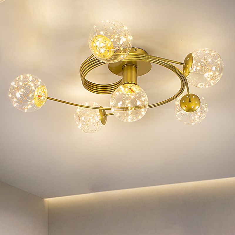 Contemporáneos de la esfera de la esfera de al ras Luces de montaje de altura de vidrio en oro