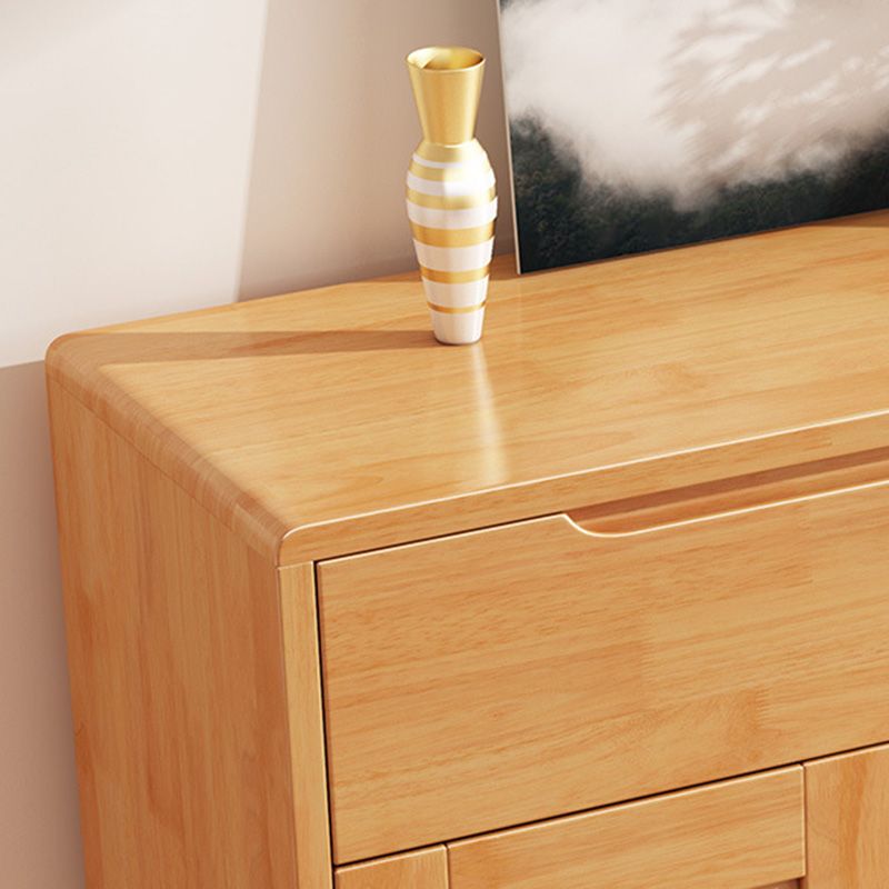 Door and Drawer Accent Cabinet Wood Cabinet in Brown/Natural