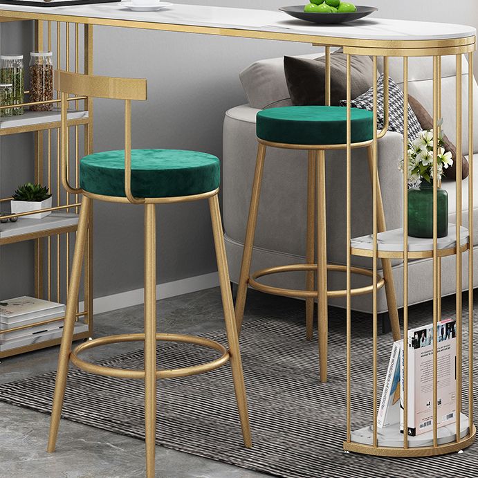 Modern Metal and Stone Bar Table Free Form Bar Table with Storage Base