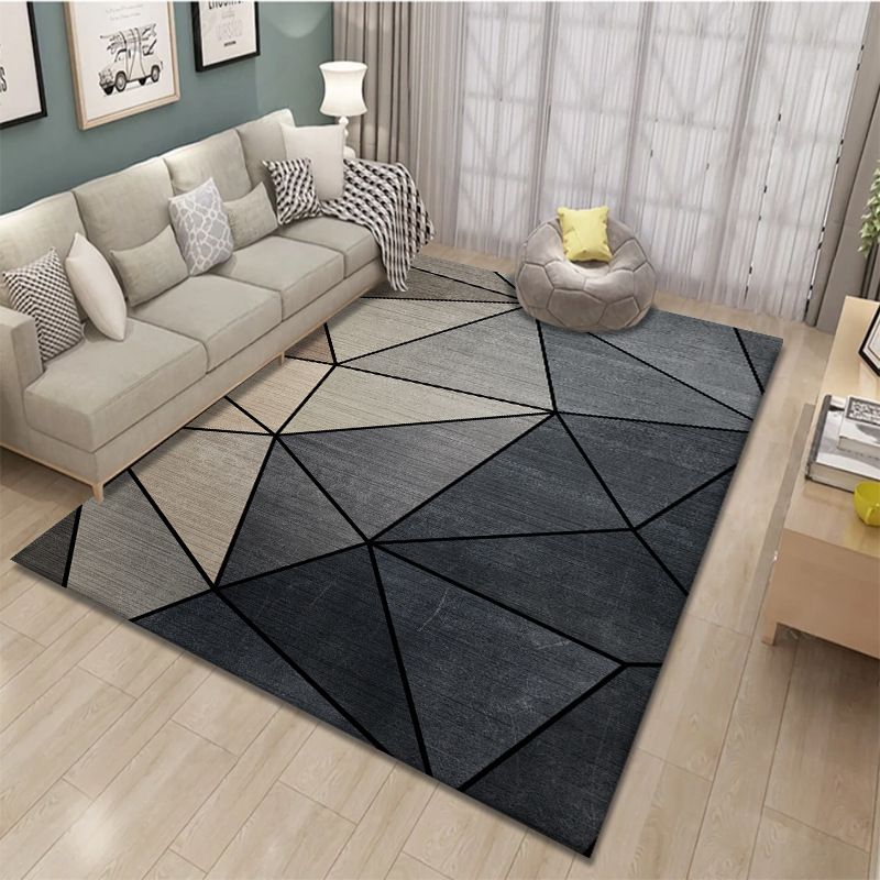 Nordic Geometric Printed Rug Multicolor Polypropylene Area Carpet Pet Friendly Easy Care Area Rug for Living Room