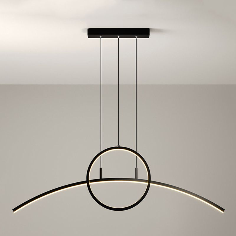 2 Lights Geometric Pendant Lighting Modern Metal Island Lighting