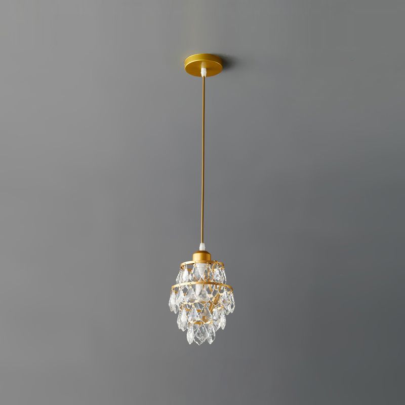 Petite lampe suspendue en cristal élégant