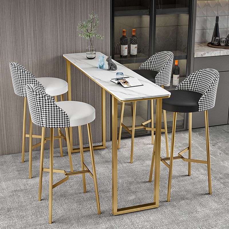 Modern Style Bar Table Set 1/2/5 Pcs Rectangular Stone Pub Set for Indoor