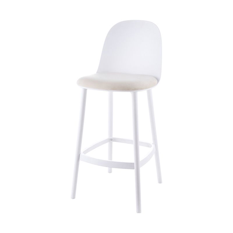 Contemporary Low Back Indoor Armless Plastic Bar Stool with Footrest
