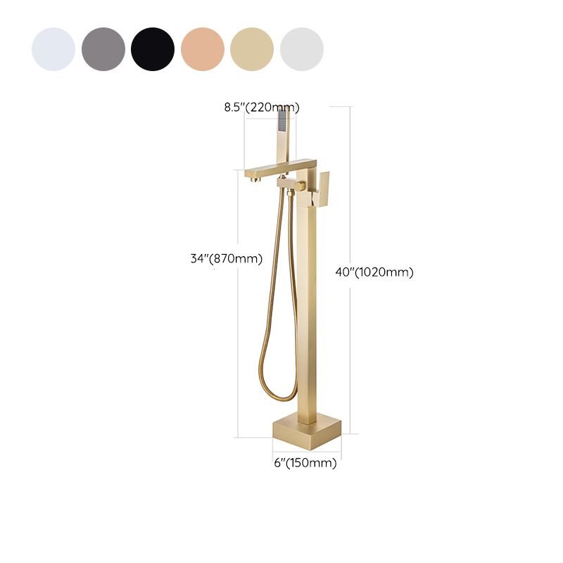 Floor Mounted Metal Freestanding Tub Filler Low Arc Freestanding Tub Filler Trim