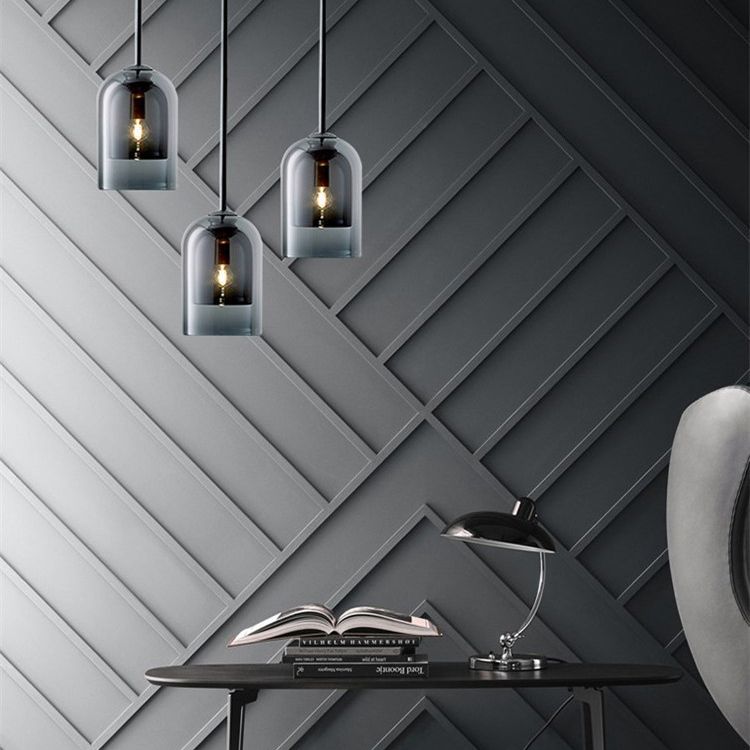 1 leichte Anhängerlampe moderne minimalistische Bell -Doppelglas -Hängelampe für Wohnzimmer