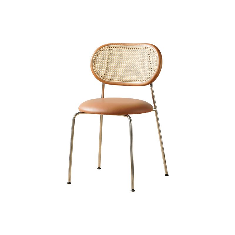 Modern Dining Chair Metal Base Leather Dining Chair for Home