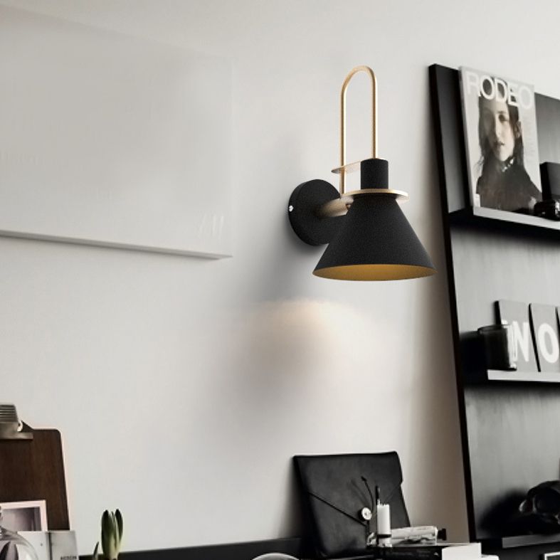 Conical Bedroom Wall Lighting Fixture Metal Minimalist-Style Wall Sconce Lighting