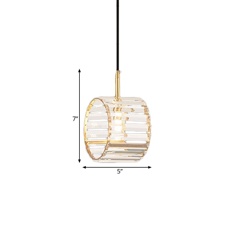 Brass Mini Blavidi Pendulum Light Crystal Prism Single Dining Table Hanging Lamping Kit