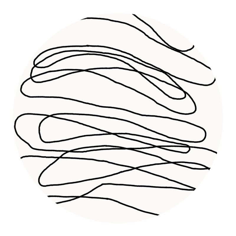 Simple Abstract Line Round Rug Machine Washable Area Carpet for Living Room Rug