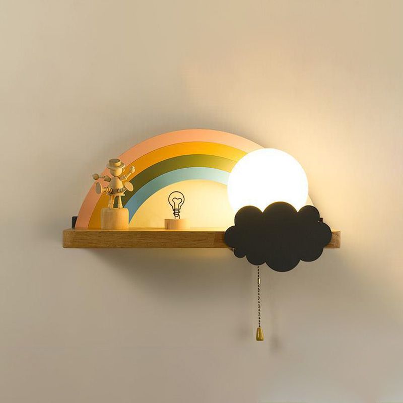 Rainbow Sconce Light Fixtures LED Single Bulb Wall Lamp for Child Room