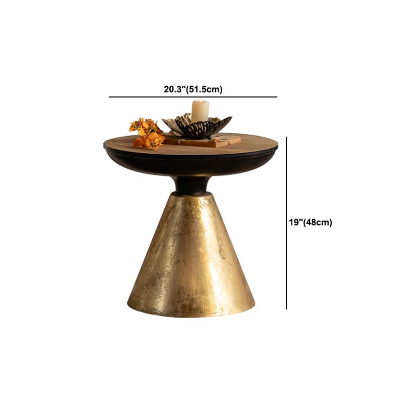 French Country Style Side End Table Pedestal Round Sofa Side Accent Table