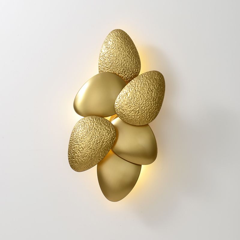 Cobblestone Wall Lighting Minimalist Metal LED Brass Wall Hanging Light for Living Room
