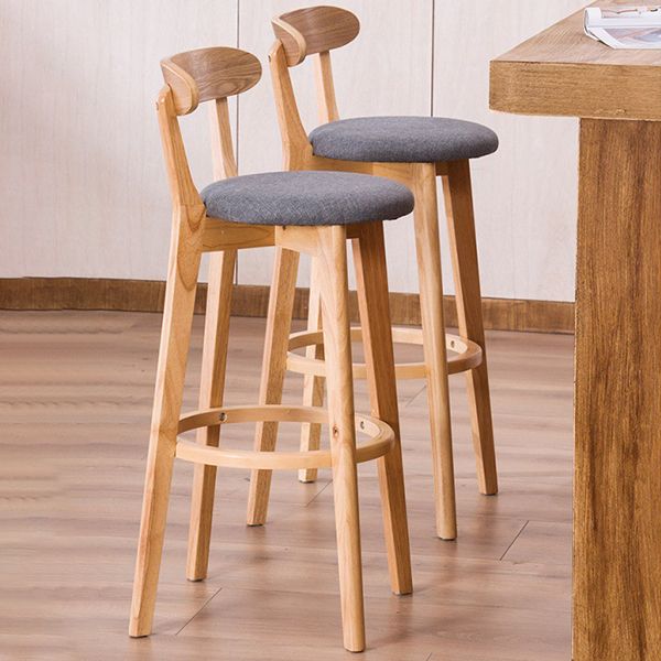 Contemporary Beech Home Barstool Matte Finish Upholstered Bar Stools