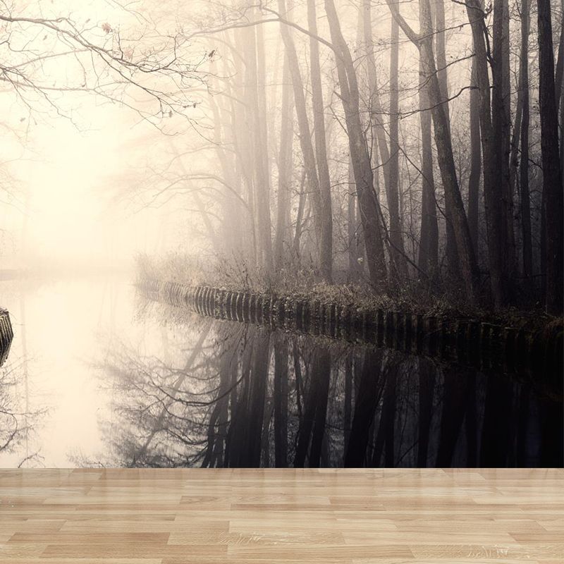 Impression photographique murale forêt de nuages pour le salon, couleur foncée, taille personnalisée