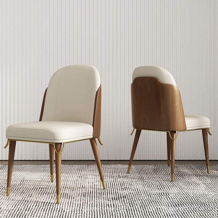 Chaises de salle à manger en bois de style nordique, chaise Parsons sans accoudoirs pour restaurant (lot de 2)