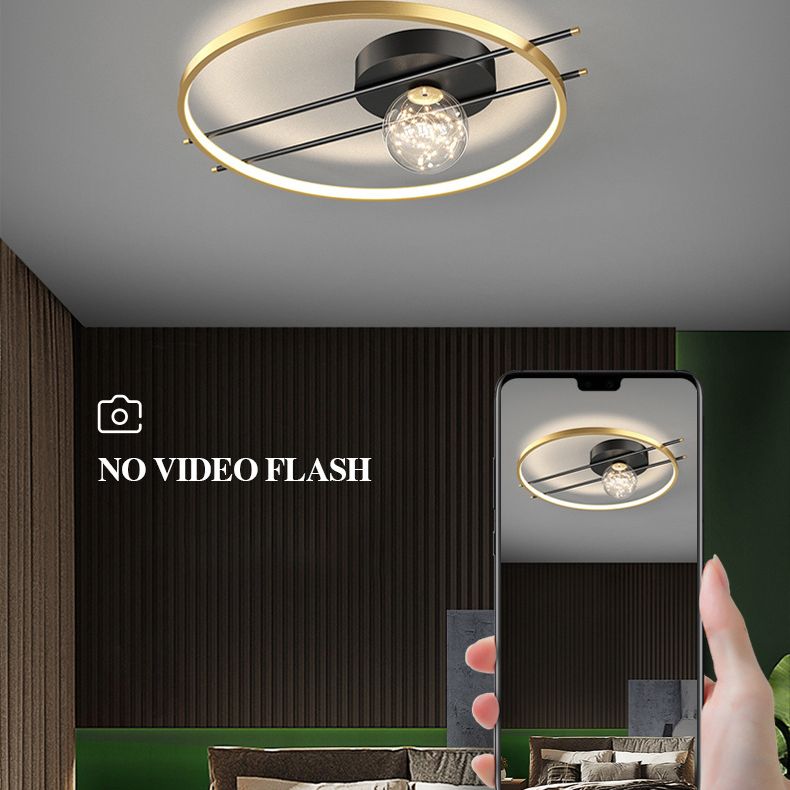 LED SEMI FLUSH MANTEPLA DE MONTAJE DE MONTAJE MODERNA Simplicidad moderna Luz de montaje de techo de lámpara para dormitorio