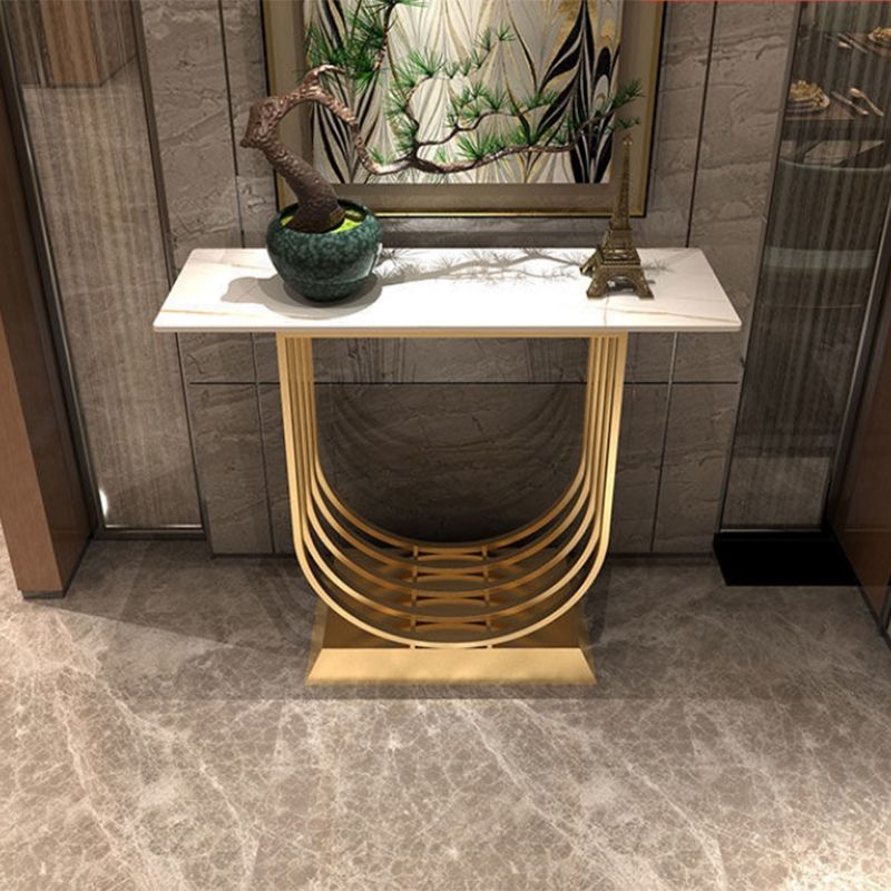 11.81 inch Wide White/Black Console Table Contemporary Console Sofa Table