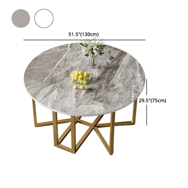 Glam Round Dinette Set 1/2/3/7 Pieces Gold Foldable Dining Table Set