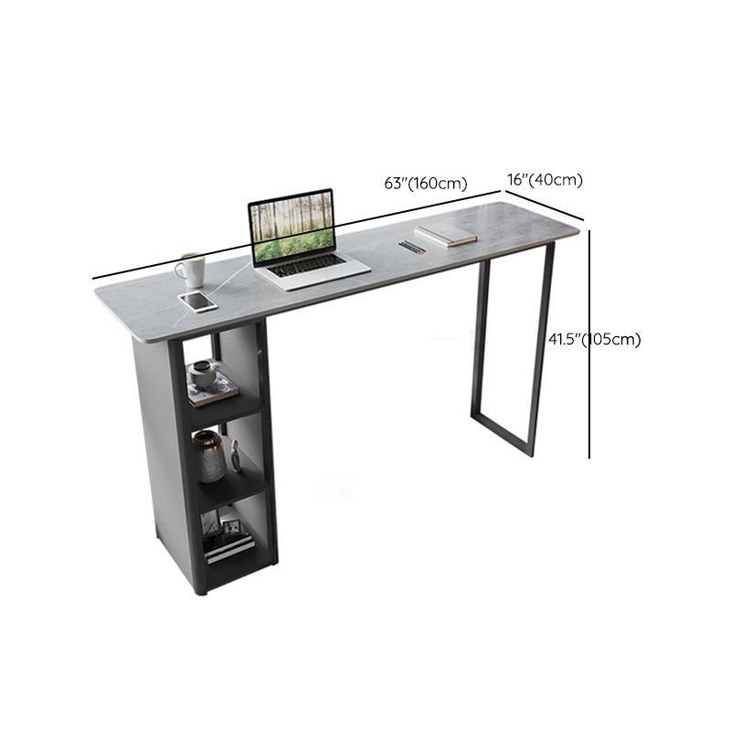 Metal and Slate Rectangular Table, Gorgeous Style Home Minimalist Balcony Bar Table