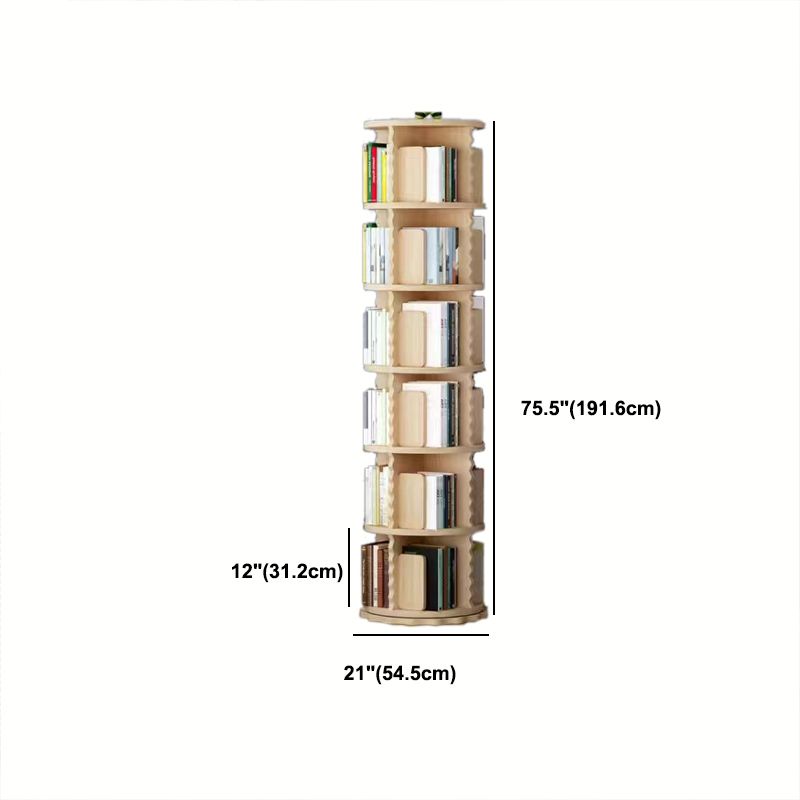 Wooden Rotatable Geometric Bookshelf Modern Home Closed Back Bookcase