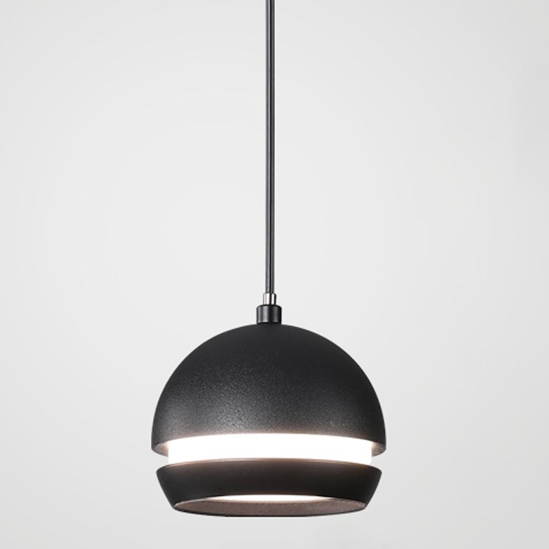 Acrylschwarze LED Hängende Lampe im modernen minimalistischen Stil Frosted Aluminium Globe Anhänger Licht