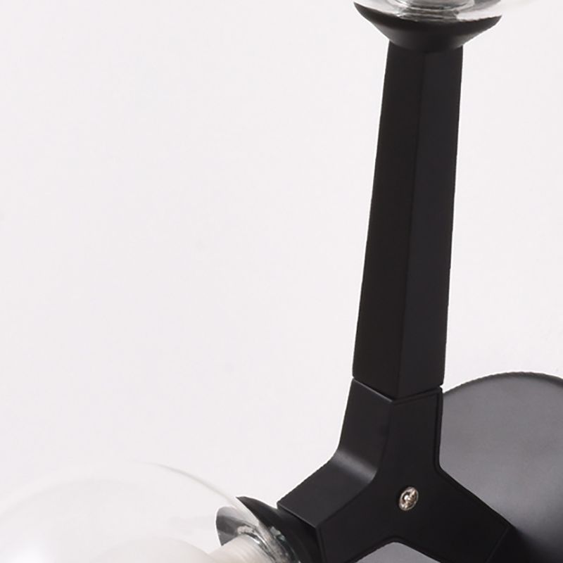 Double Globe Wall Lamp with Glass Shade Simple 2 Lights Sconce Light Fixture in Gold/Black Finish for Corridor