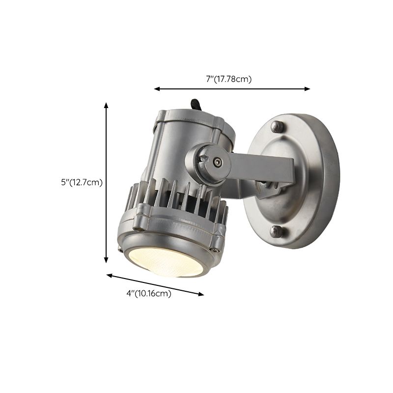 Silver Modern Metal Wall Sconce Cylinder Shape Wall Light with Glass Shade for Living Room